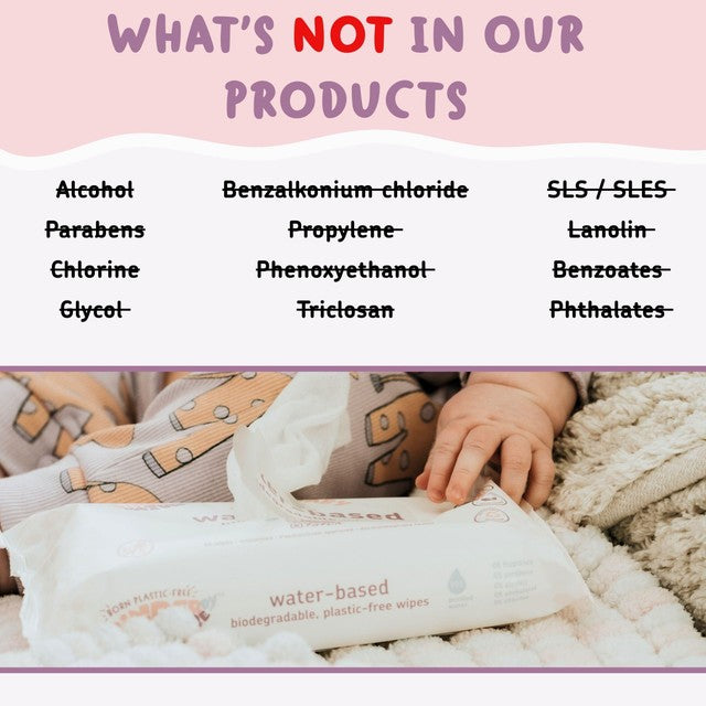 Kinder by Nature water-based wipes, UK version