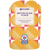 Ocado British Plain Flour 500g paper bag, imported from the UK