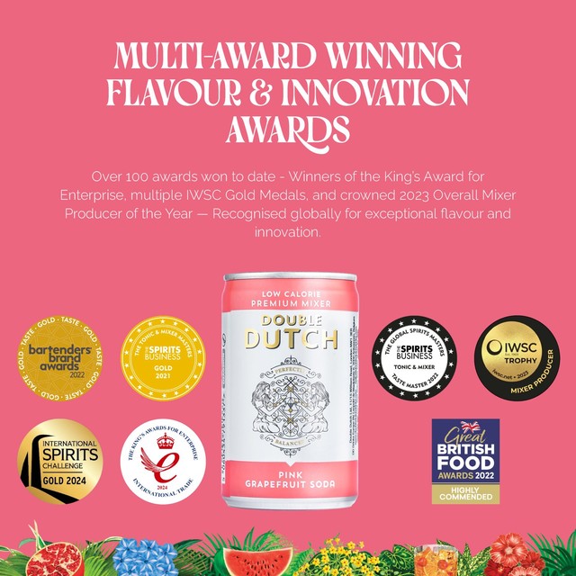 Double Dutch pink grapefruit soda 6 x 150ml - British product