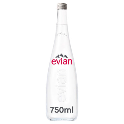 M&S Evian Still Mineral Water Glass Bottle 750ml- Buy online at McGrocer