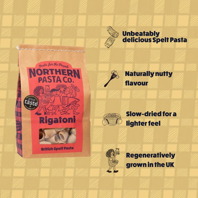 Northern Pasta rigatoni pasta 450g, imported from the UK