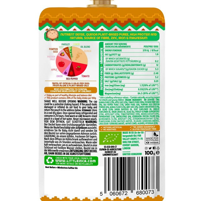 Little Inca Quinoa Tabbouleh baby food pouch 100g, UK version