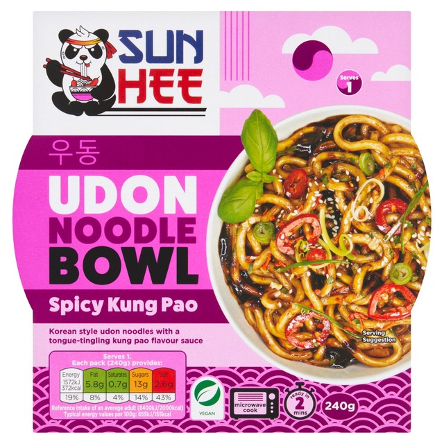 Sun Hee Spicy Kung Pao Udon Bowl 240g (British brand)