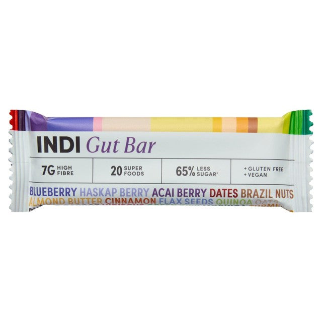 Indi Gut Bar Berry and Nut high fibre snack 35g, imported from the UK