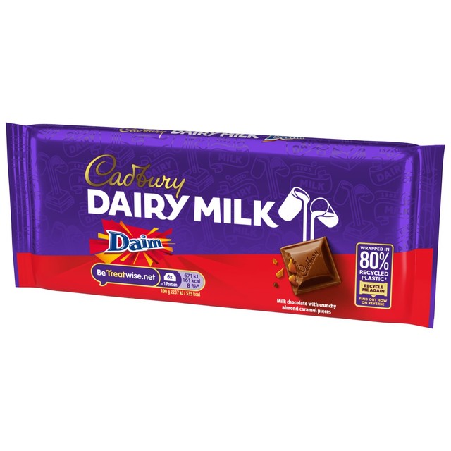 Cadbury Dairy Milk Daim chocolate bar 120g - British product