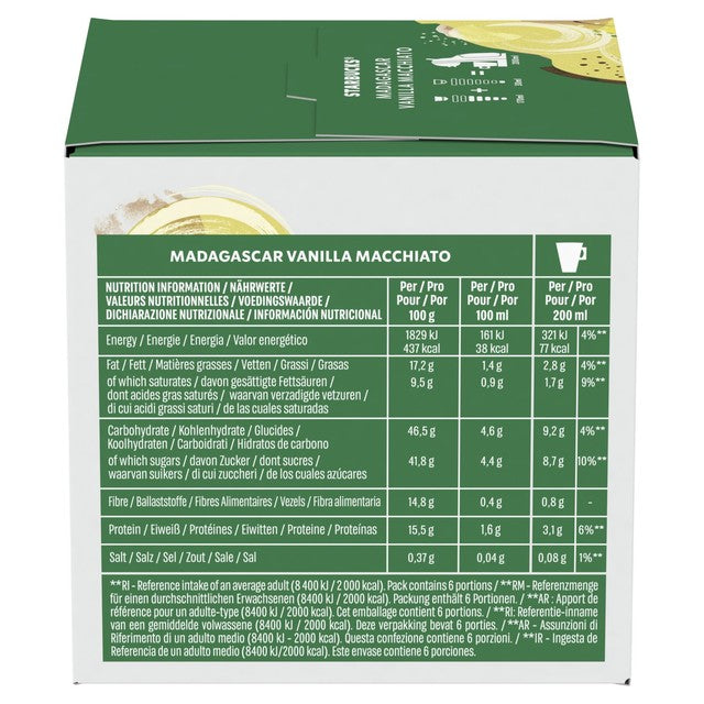 Starbucks Madagascar Vanilla Macchiato coffee capsules (British brand)