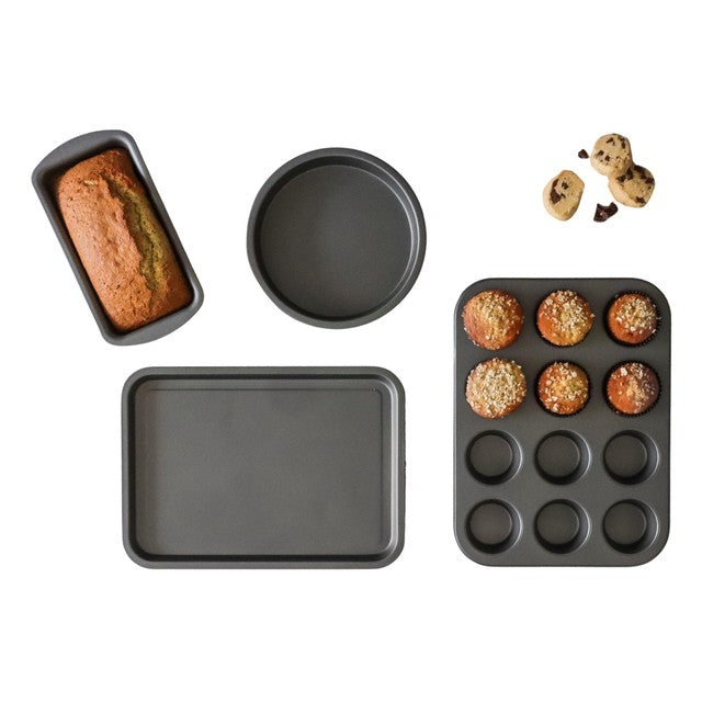 KitchenCraft bakeware set including four essential tins and trays, UK version