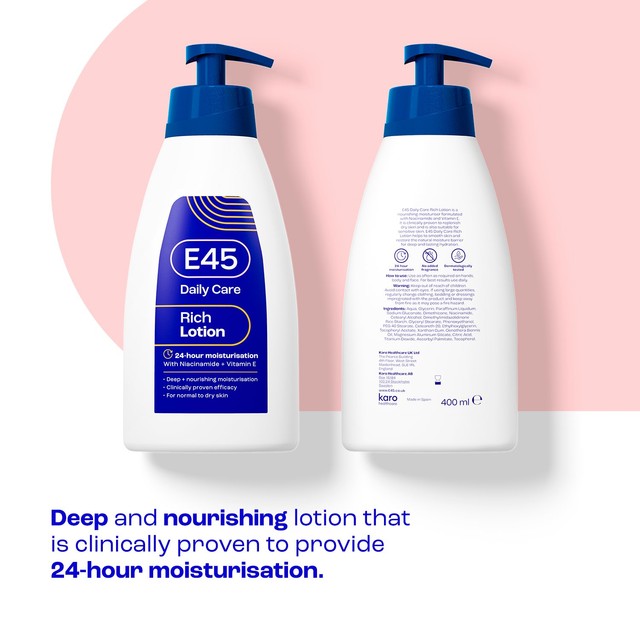 E45 Rich Lotion 400ml bottle for dry skin - British product