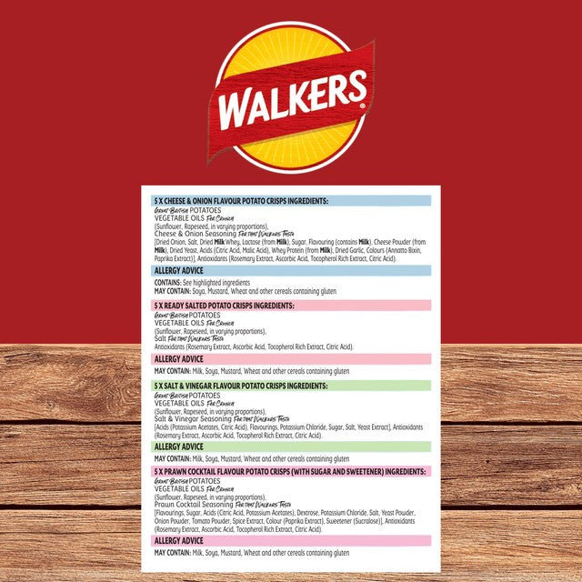 Walkers classic crisps multipack 20 bags, imported from the UK