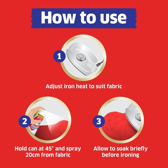 Dylon spray starch easy iron 300ml bottle (British brand)