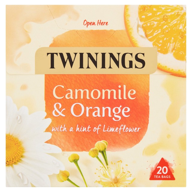 Twinings Camomile & Orange herbal tea bags 20 count (British brand)