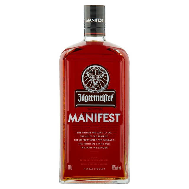 Jagermeister Manifest Premium Oak Aged herbal liqueur 1L, UK version