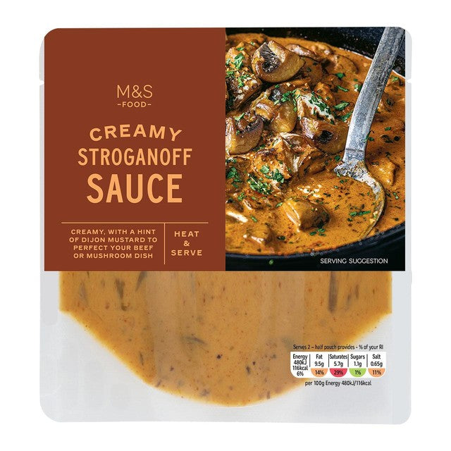 M&S Creamy Stroganoff sauce 200g, imported from the UK