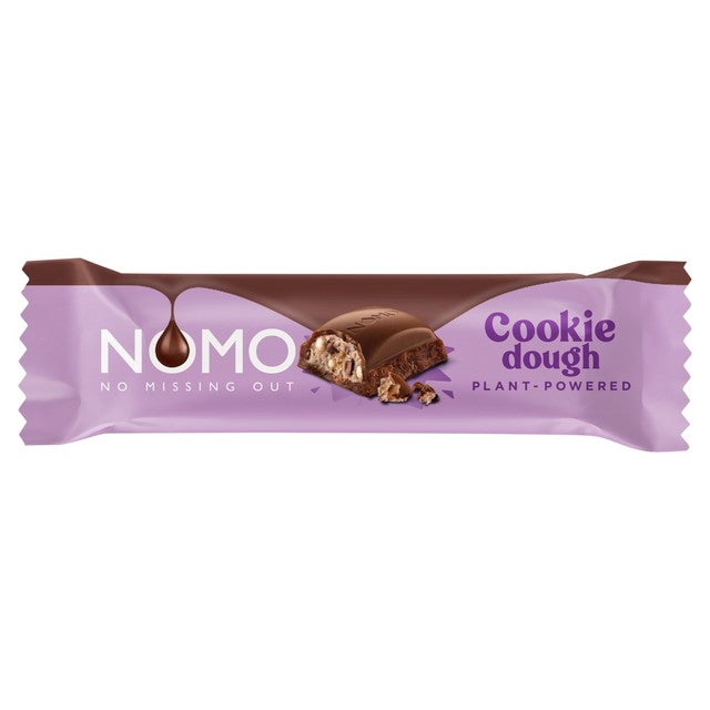 NOMO cookie dough vegan chocolate bar 33g, imported from the UK