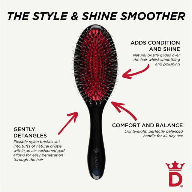 Denman Cushion Brush Bristle & Nylon Medium hairbrush - British product