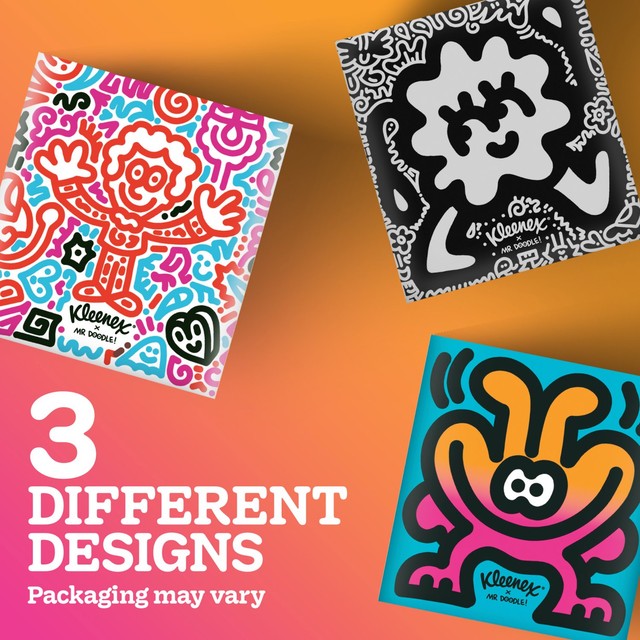 Kleenex tissues Mr Doodle Design Cube Limited Edition 48 sheets, UK version