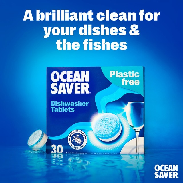 OceanSaver plastic free eco dishwasher tablets 100 pack (British brand)