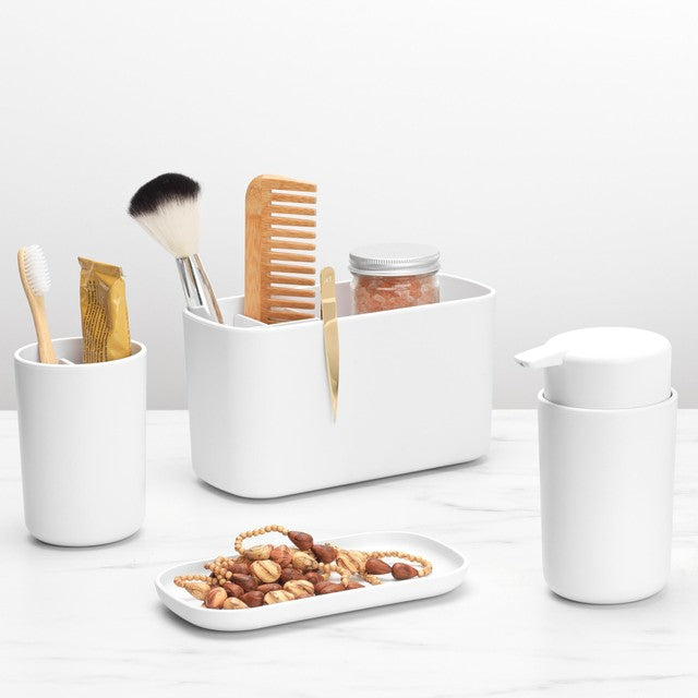 Brabantia white bathroom accessory set of 3 - British product