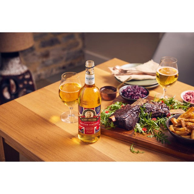 Henry Westons vintage cider, imported from the UK