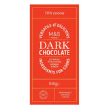 M&S 70% dark chocolate bar 100g, imported from the UK