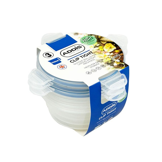 Addis Clip Tight round food storage containers 700ml - British product