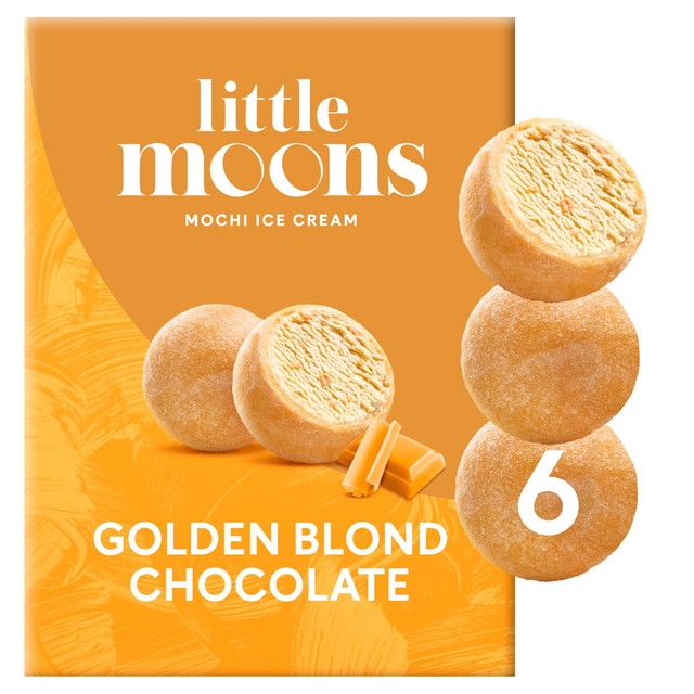 Little Moons Golden Blond Chocolate Mochi Ice Cream 6 x 32g, UK version