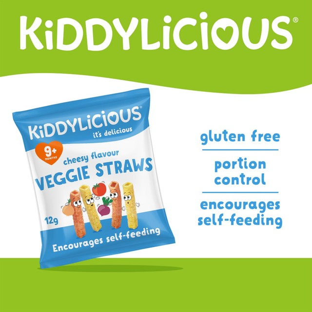 Kiddylicious cheesy flavoured veggie straws 12g, UK version