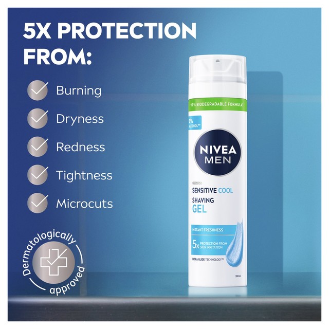 Nivea Men Rasiergel Sensitive Cooling 200ml, importiert aus Großbritannien