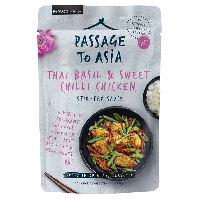 Passage to Asia Thai basil sweet chilli stir fry sauce (British brand)