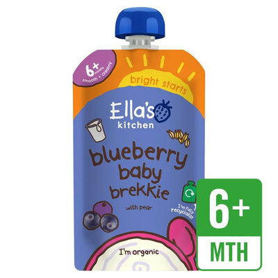 M&S Ella's Kitchen Blueberry & Pear Baby Breakfast Food Pouch 6+ Months 100g- Buy online at McGrocer