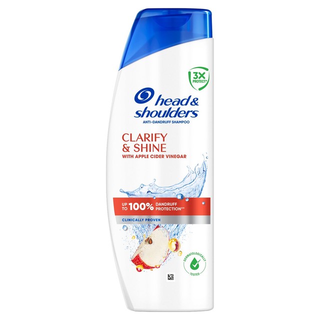 Head & Shoulders Clarify & Shine Shampoo with apple cider vinegar 400ml, UK version