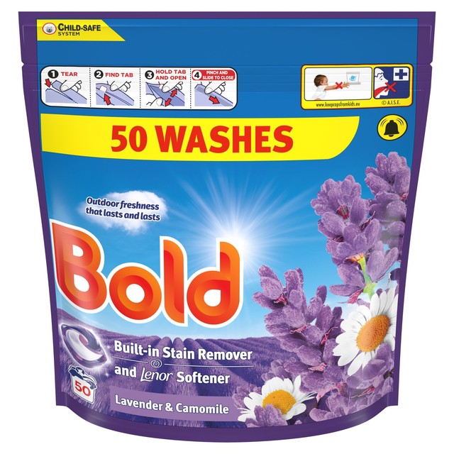 Bold laundry detergent capsules Lavender & Camomile 100 washes - British product