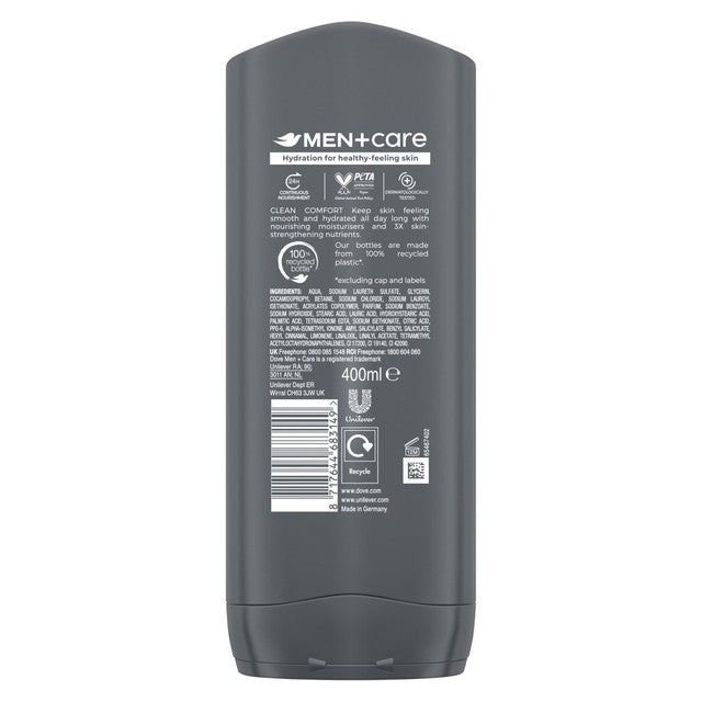 Dove Men+Care Clean Comfort body wash 400ml - British product