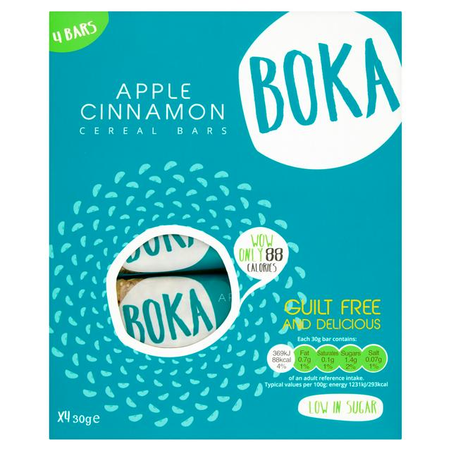 Boka Apple Cinnamon Cereal Bar 4x30g
