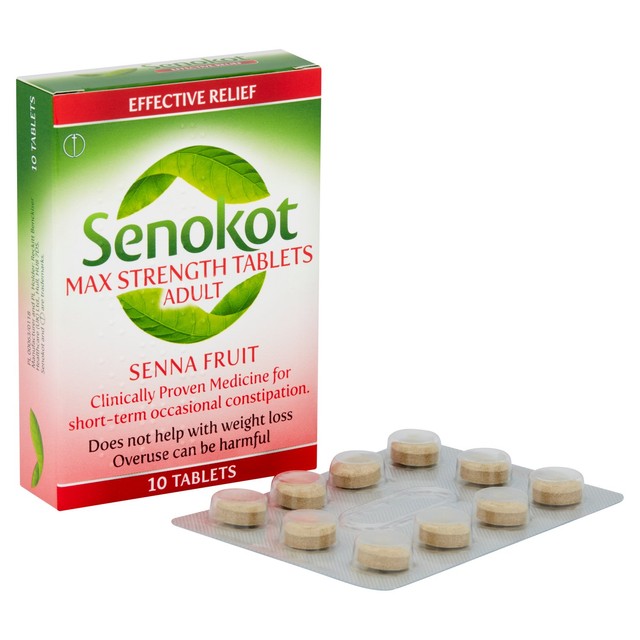 Senokot max strength senna laxative tablets for constipation (British brand)