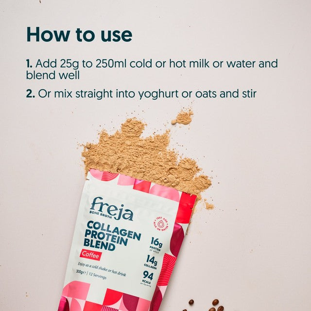 Freja coffee collagen protein blend 12 servings - British product