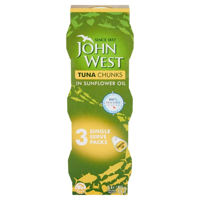 M&S John West Tuna Chunks in Sunflower Oil Canned Tuna 3 x 80g- Buy online at McGrocer