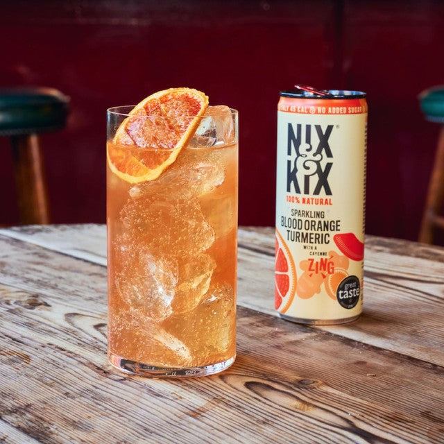 Nix & Kix Blood Orange & Turmeric health drink 250ml, imported from the UK