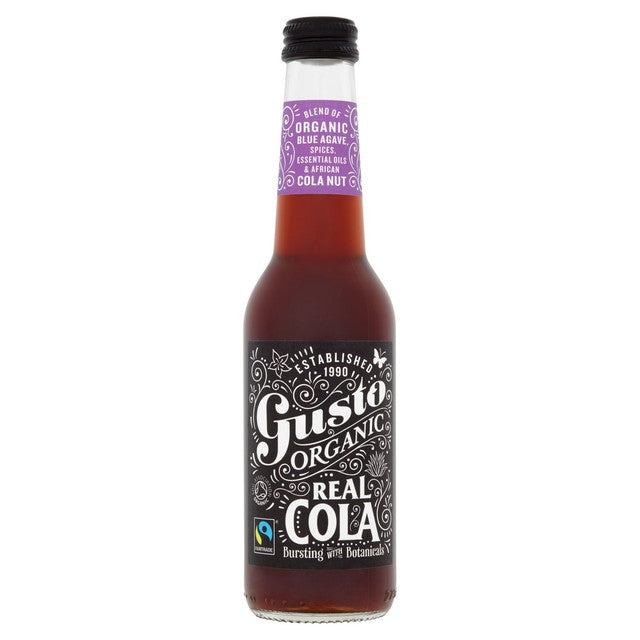 Gusto Organic Cola soft drink 275ml, UK version