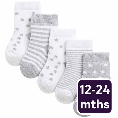 M&S M&S Terry Stars Socks Grey Baby Socks 12-24 Months- Buy online at McGrocer