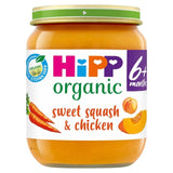 HiPP Organic sweet squash and chicken baby food jar 125g, UK version