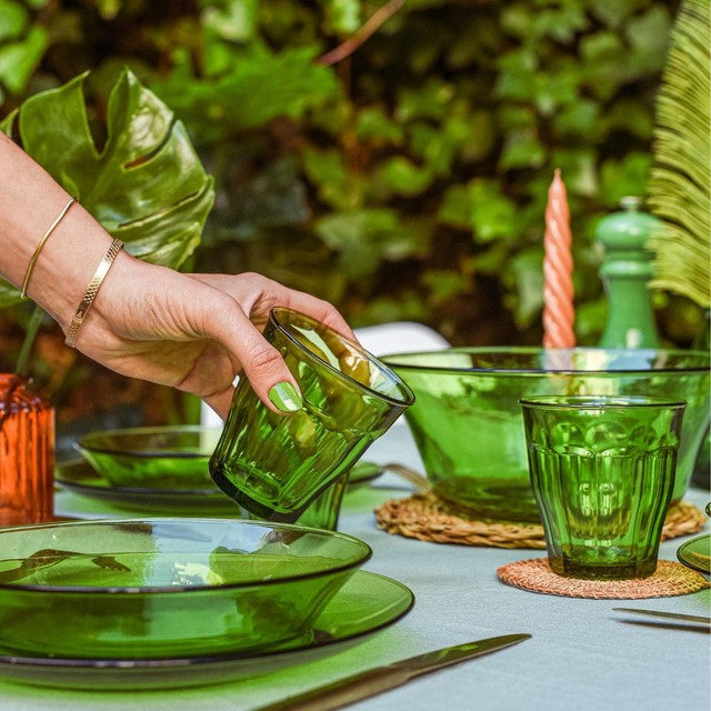 Duralex Picardie Jungle Green Tumbler Set 250ml - French product