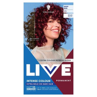 M&S Schwarzkopf LIVE Intense Colour L75 Deep Red Permanent Hair Dye- Buy online at McGrocer