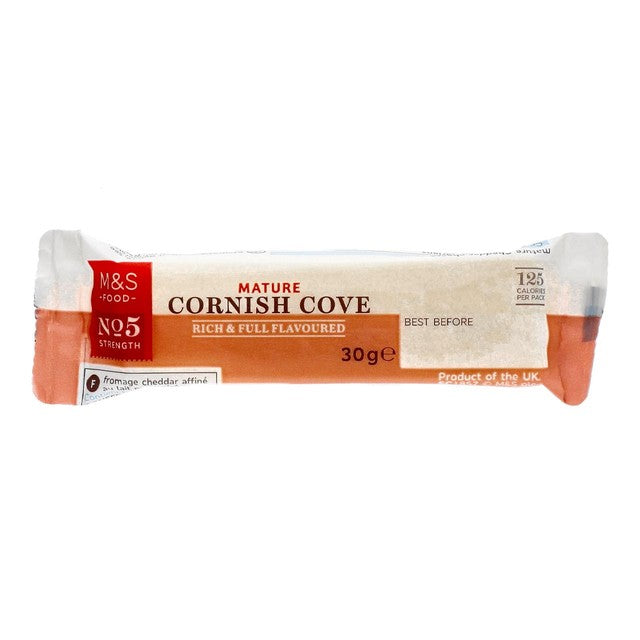 M&S Mini Cornish Cove Mature Cheddar Cheese 30g, imported from the UK