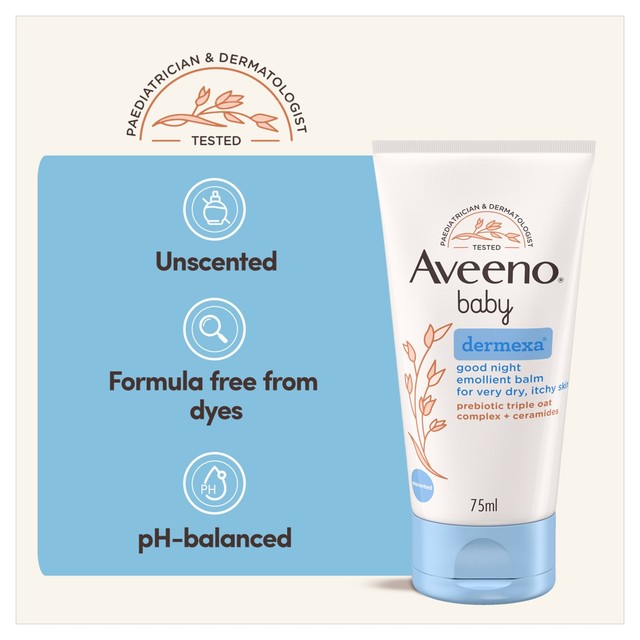 Aveeno Baby Dermexa Good Night Emollient Balm 75ml - British product