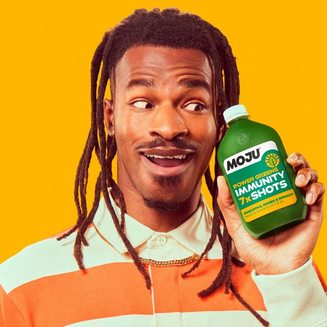 Moju Power Greens Immunity Shot 420ml, imported from the UK