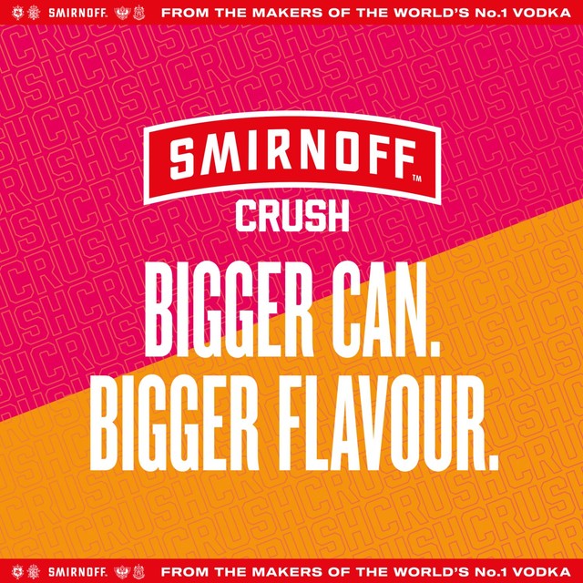 Smirnoff ready-to-drink cocktail Mango & Peach, imported from the UK