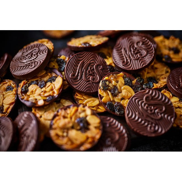 M&S Dark Chocolate Ginger Florentines 170g, imported from the UK