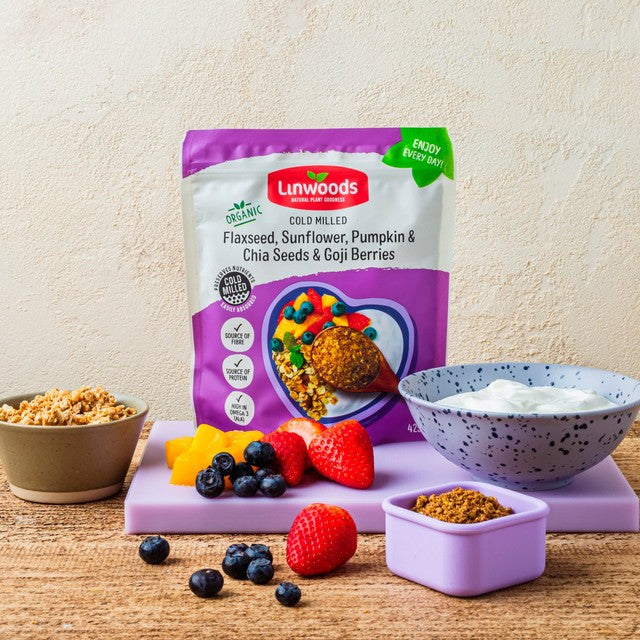 Linwoods milled seed mix with flax sunflower pumpkin chia and goji berries 425g, UK version