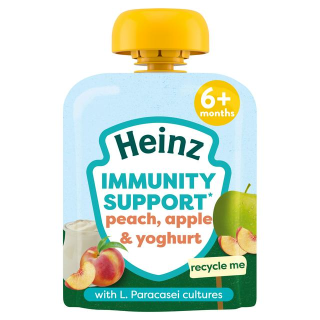 Heinz Baby Food Peach Apple Yoghurt Immunity Support Fruit Pouch 6 Months 85g
